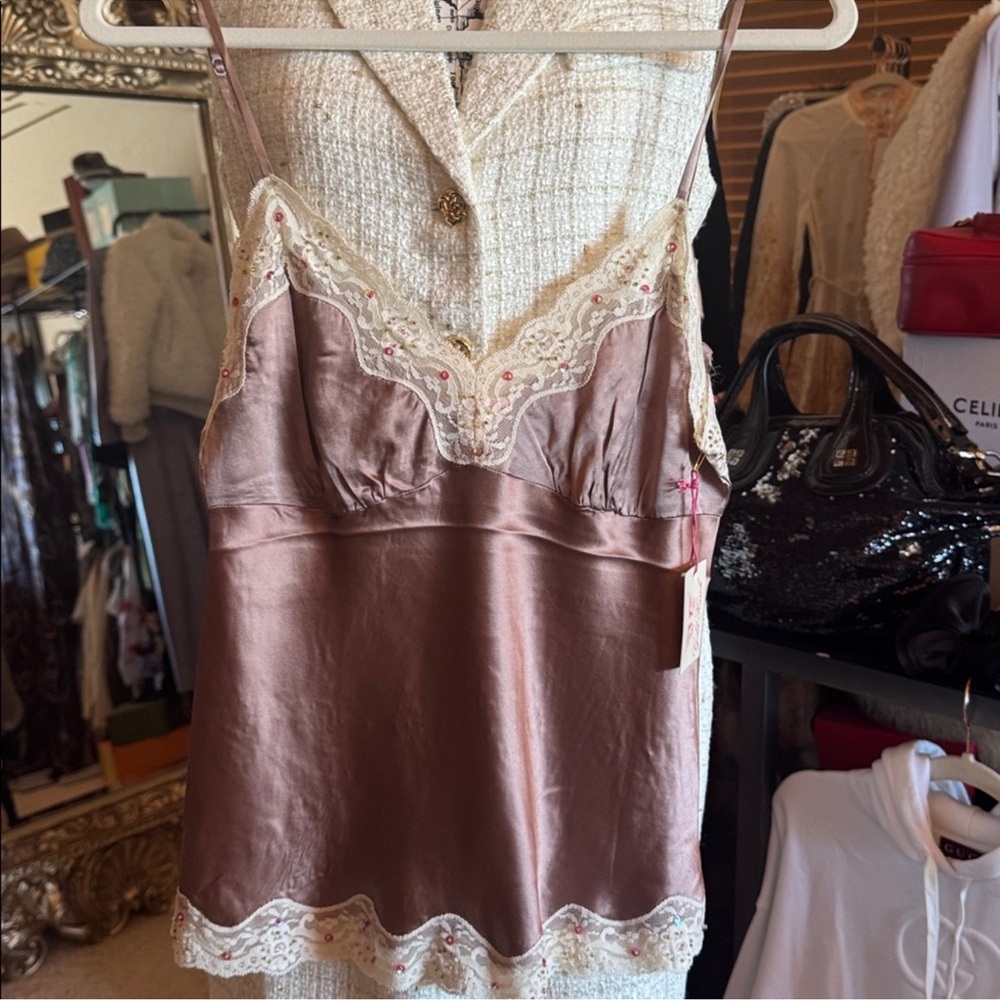 Gold Hawk Washable Silk Frappe & Vanilla Lace With Beading Cami, 
$89 $200